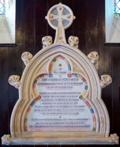 A view of the Patteson stone memorial in Alfington church