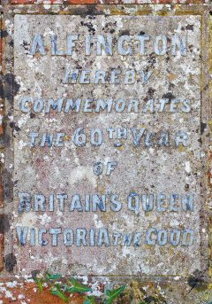 Lychgate plaque commemorating Victoria the Good