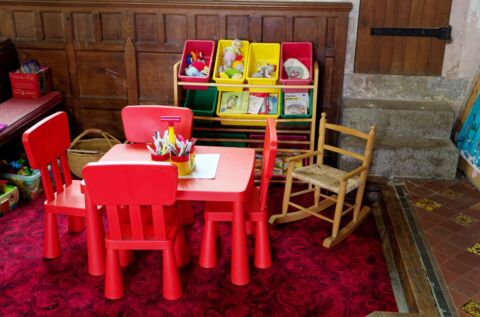 A view of the children's area at Payhembury church