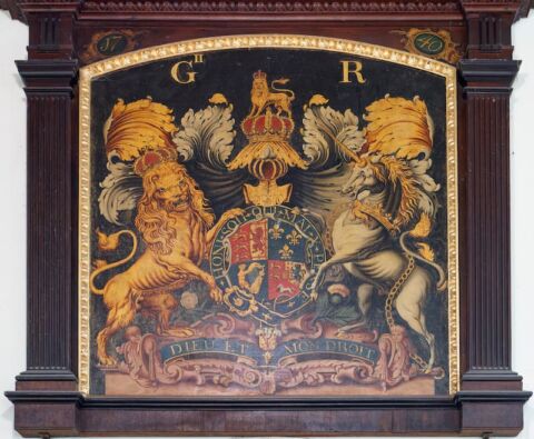 A view of George the second's coat of arms in Payhembury church