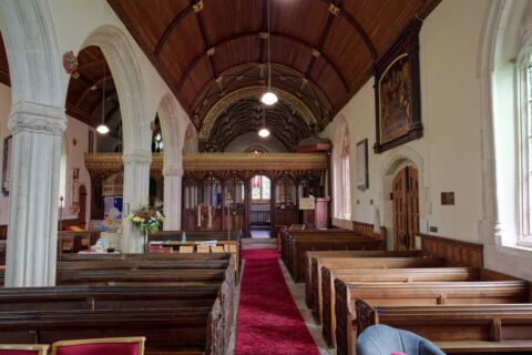 A view inside Payhembury church towards the east end