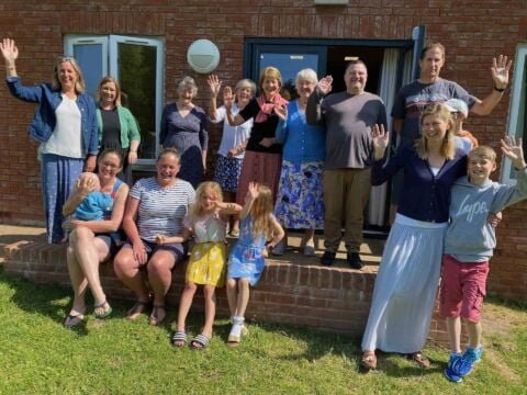 The congregation at St Mary's church, Payhembury