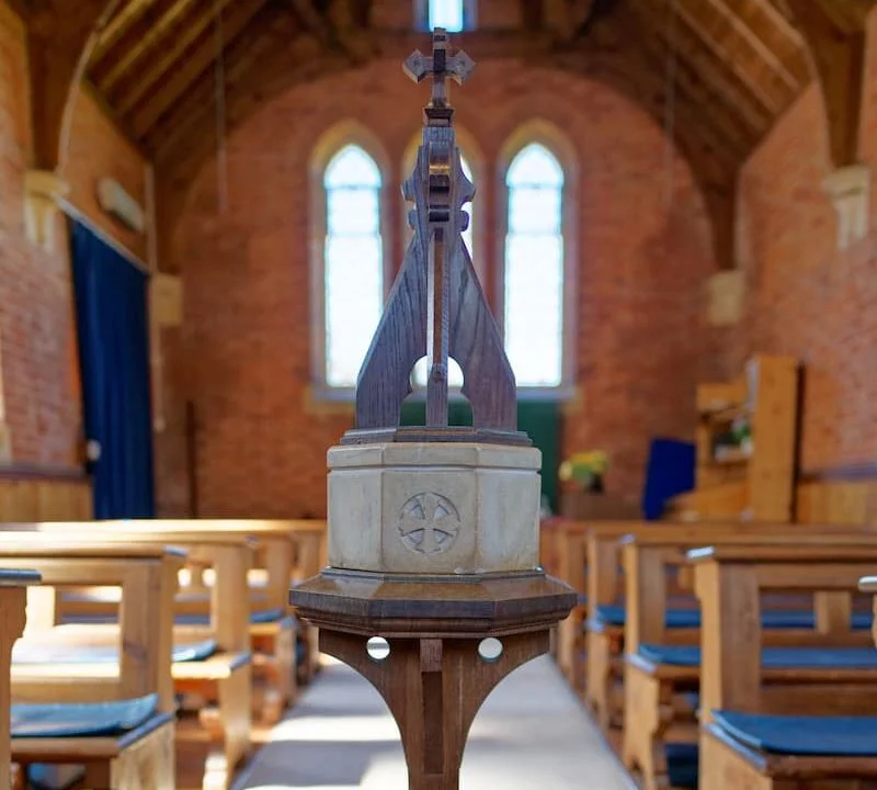 The small font in Wiggaton church